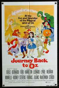 a285 JOURNEY BACK TO OZ one-sheet movie poster '74 animated cartoon!