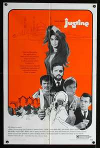 a288 JUSTINE one-sheet movie poster '69 Anouk Aimee, Dirk Bogarde