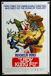 a294 LADY KUNG FU one-sheet movie poster '73 martial arts, Angela Mao
