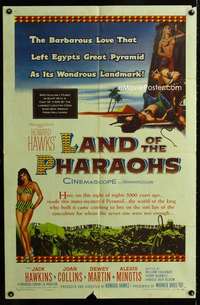 a295 LAND OF THE PHARAOHS one-sheet movie poster '55 Joan Collins, Hawks