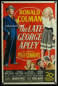 a301 LATE GEORGE APLEY one-sheet movie poster '47 Ronald Colman, Cummins