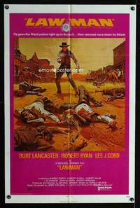 a302 LAWMAN one-sheet movie poster '71 Burt Lancaster, Michael Winner