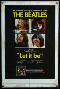 a305 LET IT BE one-sheet movie poster '70 The Beatles, John Lennon, Ringo