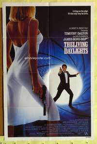 a309 LIVING DAYLIGHTS one-sheet movie poster '86 Tim Dalton as James Bond