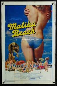 a314 MALIBU BEACH one-sheet movie poster '78 sexy girl in bikini image!