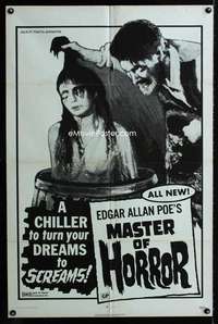 a316 MASTER OF HORROR one-sheet movie poster R71 Edgar Allan Poe horror!