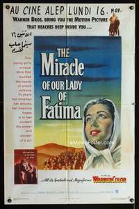 a320 MIRACLE OF OUR LADY OF FATIMA one-sheet movie poster '52 true story!