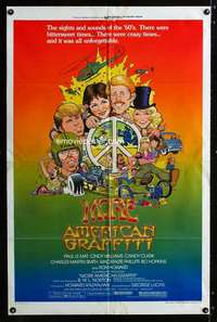 a325 MORE AMERICAN GRAFFITI style C one-sheet movie poster '79 Stout art!