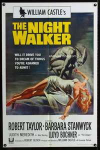 a339 NIGHT WALKER one-sheet movie poster '65 William Castle, Stanwyck