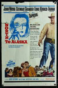 a345 NORTH TO ALASKA one-sheet movie poster '60 John Wayne, Capucine