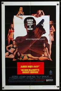 a348 ON HER MAJESTY'S SECRET SERVICE one-sheet movie poster '70 James Bond