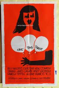 a352 ONE TWO THREE one-sheet movie poster '62 Billy Wilder, Saul Bass art!