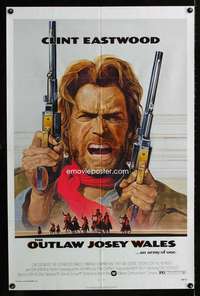 a353 OUTLAW JOSEY WALES one-sheet movie poster '76 Clint Eastwood