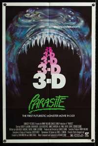 a358 PARASITE one-sheet movie poster '82 Demi Moore, 3-D horror!