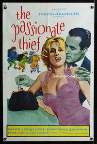 a360 PASSIONATE THIEF Spanish/U.S. one-sheet movie poster '60 Anna Magnani,Gazzara