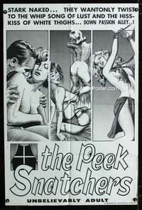 a363 PEEK SNATCHERS one-sheet movie poster '65 wild sexy voyeur artwork!