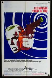 a372 POINT BLANK one-sheet movie poster '67 Lee Marvin, Angie Dickinson
