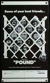 a375 POUND one-sheet movie poster '70 Robert Downey Sr, really bizarre!