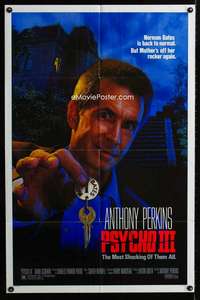 a381 PSYCHO 3 one-sheet movie poster '86 Anthony Perkins, horror sequel!