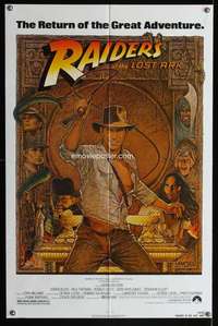 a384 RAIDERS OF THE LOST ARK one-sheet movie poster R82 Harrison Ford