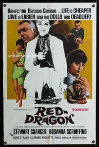 a385 RED DRAGON one-sheet movie poster '67 Stewart Granger, Schiaffino