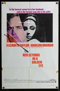a387 REFLECTIONS IN A GOLDEN EYE one-sheet movie poster '67 Taylor, Brando