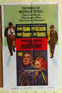 a388 REQUIEM FOR A HEAVYWEIGHT one-sheet movie poster '62 Quinn, boxing!