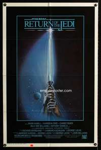 a389 RETURN OF THE JEDI one-sheet movie poster '83 George Lucas classic!