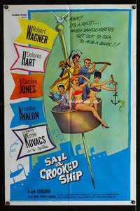 a413 SAIL A CROOKED SHIP one-sheet movie poster '61 Robert Wagner, Hart