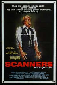 a423 SCANNERS one-sheet movie poster '81 David Cronenberg, great Joann art!