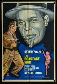 a424 SCARFACE MOB English one-sheet movie poster '62 Stack as Elliot Ness!