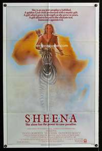 a434 SHEENA one-sheet movie poster '84 sexy Tanya Roberts in Africa!