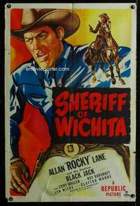 a436 SHERIFF OF WICHITA one-sheet movie poster '49 Allan Rocky Lane!