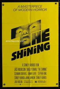 a437 SHINING re-strike 1sh '80s Stephen King & Stanley Kubrick, Jack Nicholson, Saul Bass art!