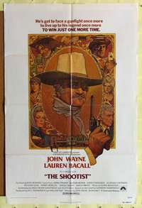 a438 SHOOTIST one-sheet movie poster '76 John Wayne, best Amsel artwork!