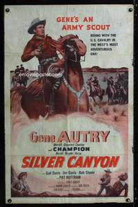 a440 SILVER CANYON one-sheet movie poster R57 Gene Autry rides Champion!