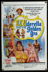a443 SINDERELLA & THE GOLDEN BRA one-sheet movie poster '64 sexy fantasy!