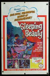 a447 SLEEPING BEAUTY one-sheet movie poster '65 dubbed German version!