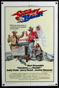 a449 SMOKEY & THE BANDIT one-sheet movie poster '77 Burt Reynolds, Field