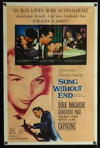 a460 SONG WITHOUT END int'l one-sheet movie poster '60 Bogarde, Franz Liszt