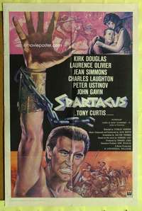 a463 SPARTACUS one-sheet movie poster R68 Stanley Kubrick, Kirk Douglas