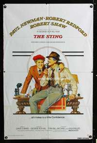 a472 STING one-sheet movie poster '74 Paul Newman, Robert Redford, Shaw