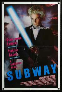 a476 SUBWAY one-sheet movie poster '85 Luc Besson, Christopher Lambert