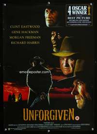 b074 UNFORGIVEN English special poster '92 Eastwood