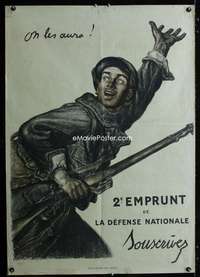 b019 2E EMPRUNT French war bonds poster c10s WWI art!