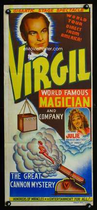 b014 VIRGIL WORLD FAMOUS MAGICIAN Indian poster 1950s