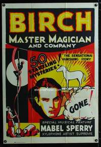 b009 BIRCH MASTER MAGICIAN magic show poster '30s