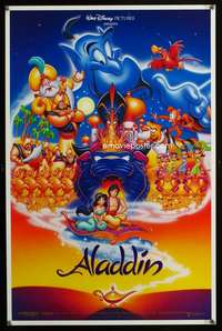 b095 ALADDIN special movie poster '92 classic Disney cartoon!
