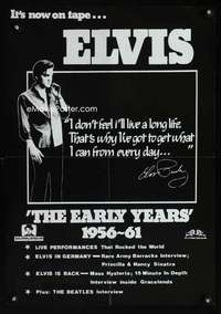 b065 ELVIS THE EARLY YEARS special video poster '80s