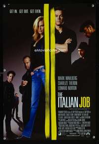 b080 ITALIAN JOB DS Aust mini movie poster '03 Mark Wahlberg, Theron